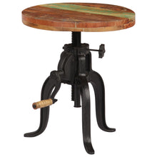 Indlæs billede til gallerivisning Tavolino 45x(45-62) cm in Legno Massello di Recupero e Ghisa