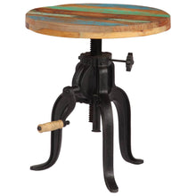 Indlæs billede til gallerivisning Tavolino 45x(45-62) cm in Legno Massello di Recupero e Ghisa