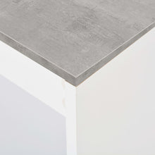 Indlæs billede til gallerivisning Tavolo Bar con Ripiani Bianco con Piano Grigio Cemento 110x50x103 cm