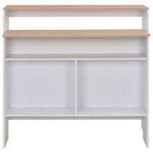 Charger l&#39;image dans la galerie, Tavolo Bar 2 Piani d&#39;Appoggio Bianco e Rovere 130x40x120cm