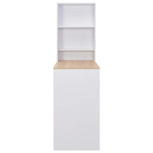 Charger l&#39;image dans la galerie, Tavolo Bar con Mobiletto Scaffale Bianco e legno 115x59x200 cm