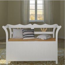 Load image into Gallery viewer, Cassapanca 126x42x75 cm in Legno Bianca