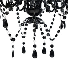 Charger l&#39;image dans la galerie, Lampadario in Cristallo con 5 Lampadine Nero