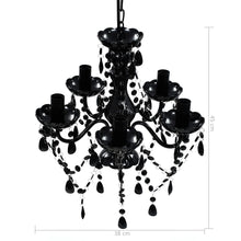 Charger l&#39;image dans la galerie, Lampadario in Cristallo con 5 Lampadine Nero