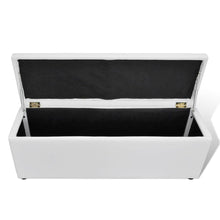 Load image into Gallery viewer, Cassapanca Pouf Bianca 118 x 44 x 44 cm