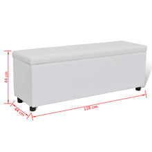 Load image into Gallery viewer, Cassapanca Pouf Bianca 118 x 44 x 44 cm