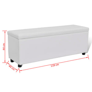 Cassapanca Pouf Bianca 118 x 44 x 44 cm