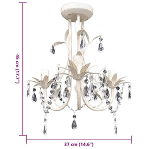 Lampadario da Soffitto Cristallo Elegante Bianco