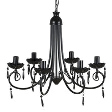Charger l&#39;image dans la galerie, Lampadario da Soffitto Pendente Elegante Nera 6 Portalampade