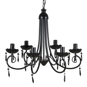 Lampadario da Soffitto Pendente Elegante Nera 6 Portalampade