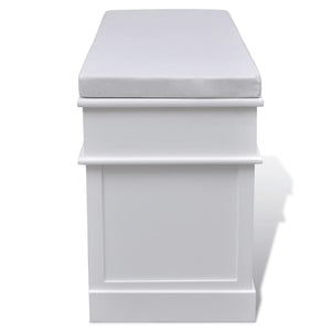 Panca Pouf Bianca con 2 Cassetti e 3 Cestini