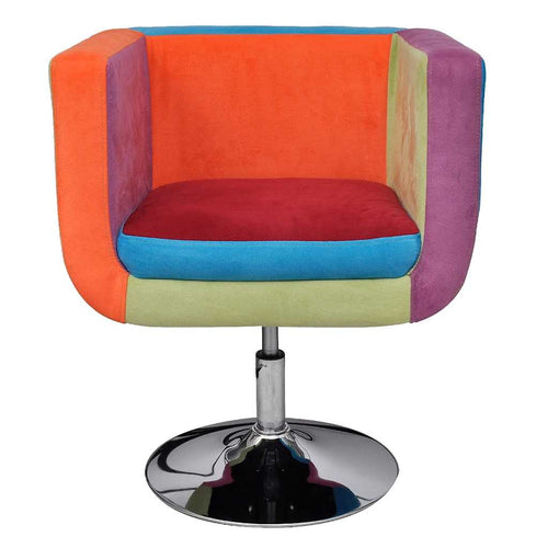 Poltrona a Cubo con Design Patchwork in Tessuto