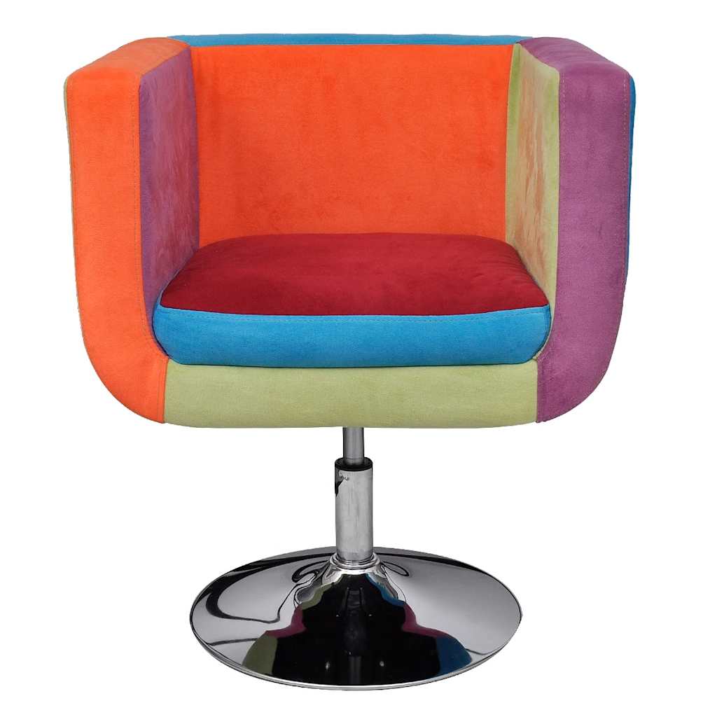 Poltrona a Cubo con Design Patchwork in Tessuto