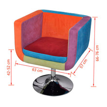 Charger l&#39;image dans la galerie, Poltrona a Cubo con Design Patchwork in Tessuto
