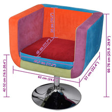 Load image into Gallery viewer, Poltrona a Cubo con Design Patchwork in Tessuto