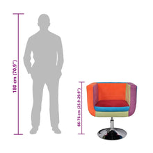 Load image into Gallery viewer, Poltrona a Cubo con Design Patchwork in Tessuto