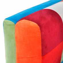 Carica l&#39;immagine nel visualizzatore di Gallery, Poltrona a Cubo con Gambe Cromo e Design Patchwork in Tessuto