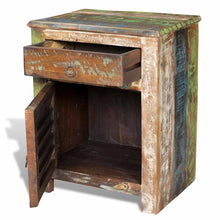 Indlæs billede til gallerivisning Tavolino Laterale con 1 Cassetto e 1 Anta in Legno di Recupero