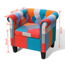 Carica l&#39;immagine nel visualizzatore di Gallery, Poltrona con Design Patchwork in Tessuto