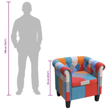 Load image into Gallery viewer, Poltrona con Design Patchwork in Tessuto