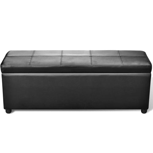 Cassapanca in Legno ed Ecopelle Nera