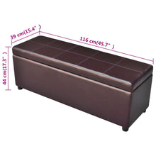 Load image into Gallery viewer, Cassapanca Pouf  in Legno Marrone