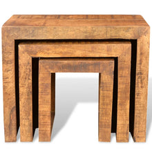 Indlæs billede til gallerivisning Tavolini Impilabili Set 3 pz in Legno Massello di Mango