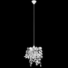 Charger l&#39;image dans la galerie, Lampadario da Soffitto Foglie e Paillette 21,5 x 30 cm Argento