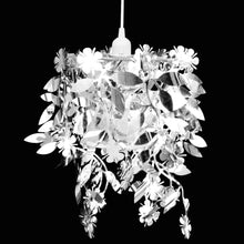 Charger l&#39;image dans la galerie, Lampadario da Soffitto Foglie e Paillette 21,5 x 30 cm Argento