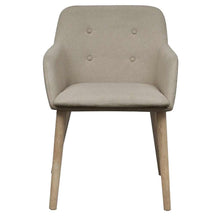 Charger l&#39;image dans la galerie, Sedie da Pranzo 2pz Beige in Tessuto e Legno Massello di Rovere