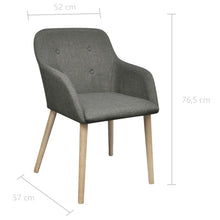 Charger l&#39;image dans la galerie, Sedie da Pranzo 2 pz Grigio Chiaro Tessuto e Massello di Rovere