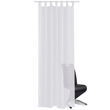 Carica l&#39;immagine nel visualizzatore di Gallery, Tenda Trasparente Colore Bianco 140 x 225 cm 2 pezzi