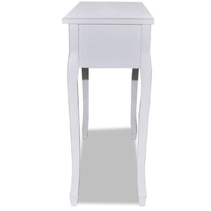 Tavolo Consolle da Trucco con 3 Cassetti Bianco