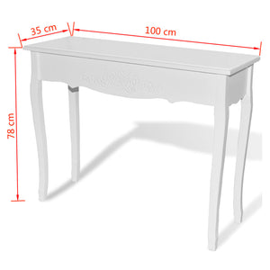 Tavolo Consolle Bianco 100x35x78 cm