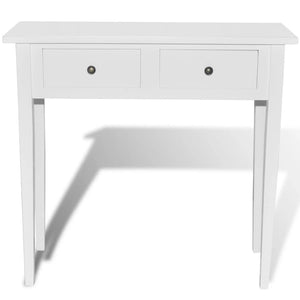 Tavolo Consolle 2 Cassetti Bianco 79x30x74 cm