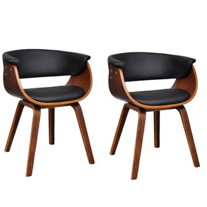 Sedie da Pranzo 2 pz in Legno Curvato e Similpelle