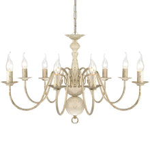 Charger l&#39;image dans la galerie, Lampadario Stile Antico Metallo Bianco 8 Lampadine