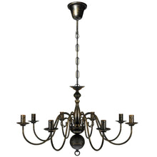 Charger l&#39;image dans la galerie, Lampadario Stile Antico Metallo Nero 8 Lampadine