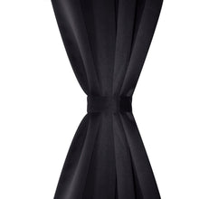 Carica l&#39;immagine nel visualizzatore di Gallery, Tenda Termica Oscurante Foderata Nera Blackout 135 x 245 cm 2 pz