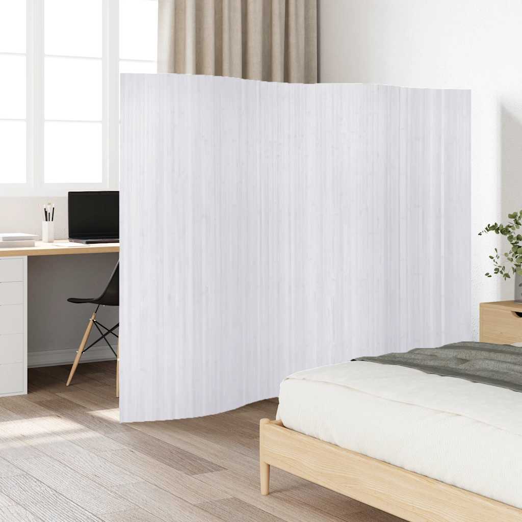 Pannello Divisore per la Stanza in Bambù Bianco 250x165 cm
