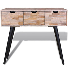 Laden Sie das Bild in den Galerie-Viewer, Tavolo Consolle con 3 Cassetti in Legno di Recupero di Teak