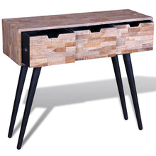Laden Sie das Bild in den Galerie-Viewer, Tavolo Consolle con 3 Cassetti in Legno di Recupero di Teak