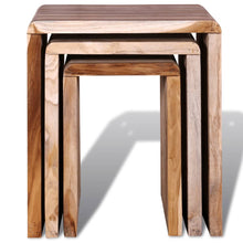 Indlæs billede til gallerivisning Tavolini Impilabili Set 3 pz in Legno di Recupero di Teak