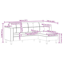 Carica l&#39;immagine nel visualizzatore di Gallery, Divano Componibile a 3 Posti in Pelle Artificiale Nero