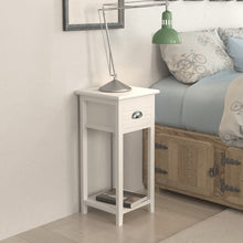 Load image into Gallery viewer, Comodino con 1 Cassetto Bianco