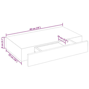 Pensile per Pareti Bianco in MDF con 1 Cassetto