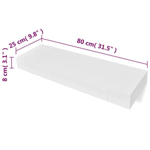 Pensile per Pareti Bianco 1 Cassetto in MDF