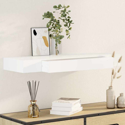 Pensile per Pareti Bianco 1 Cassetto in MDF