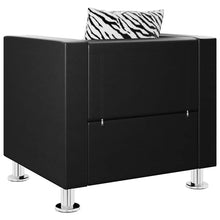 Load image into Gallery viewer, Poltrona Nera in Similpelle