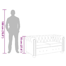 Carica l&#39;immagine nel visualizzatore di Gallery, Divano Chesterfield a 2 Posti in Finta Pelle Nero